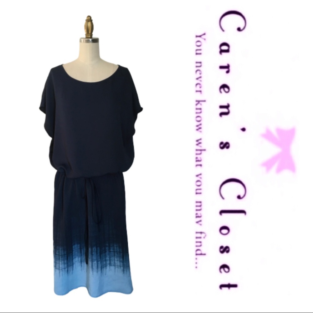 Hailston Blue Ombré Drawstring Cap Sleeve Dress - Picture 4 of 6